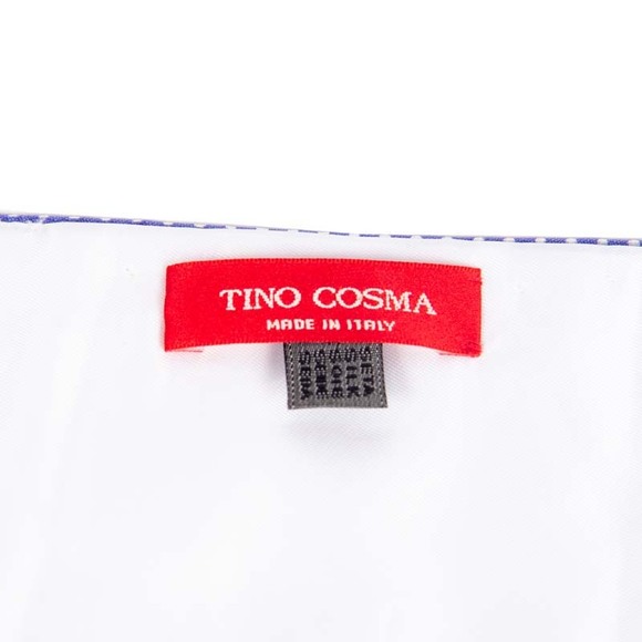 TINO COSMA SKY BLUE & WHITE SMOKING BELT-CUMMERBUND | MENS SIZE L - Picture 3 of 3